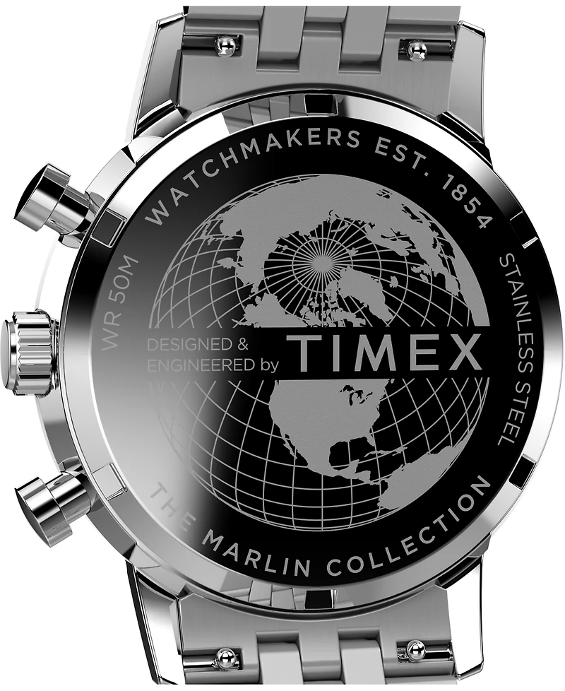 Timex Men's Chronograph Silver-Tone Stainless Steel Watch, 40mm