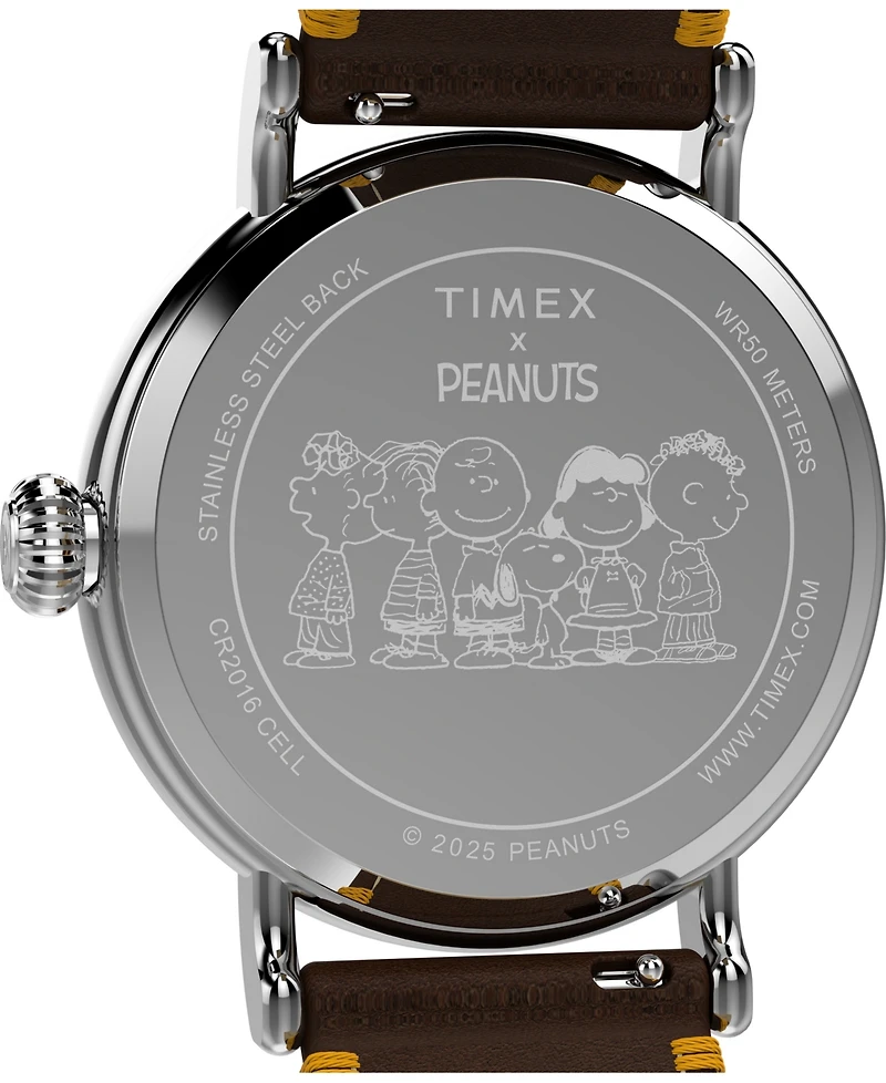 Timex Unisex Quartz Analog Brown Leather Watch, 40mm