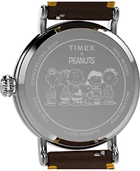 Timex Unisex Quartz Analog Brown Leather Watch, 40mm