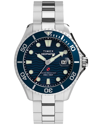 Timex Men's Quartz Analog Silver-Tone Stainless Steel Watch