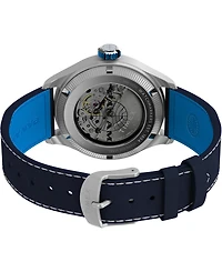 Timex Men's Mechanical Automatic Blue Leather Watch, 41mm