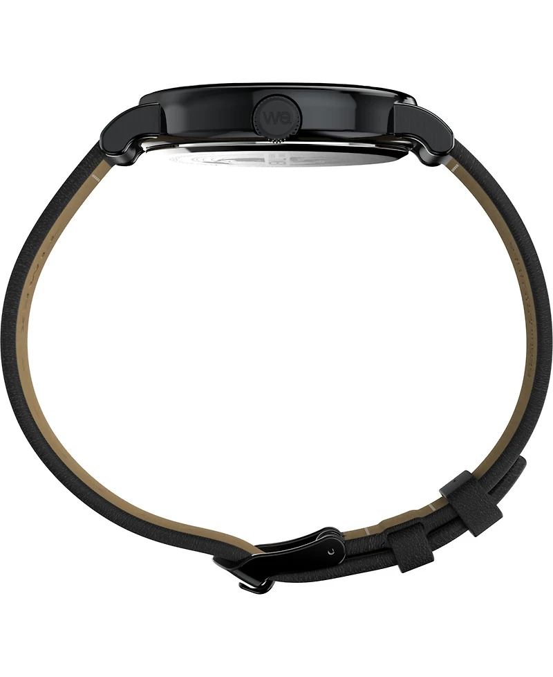 Timex Men's Quartz Analog Black Leather Watch, 40mm