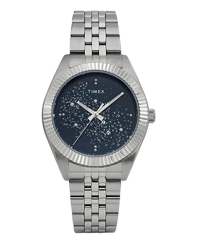 Timex Women's Quartz Analog Silver-Tone Stainless Steel Watch, 36mm