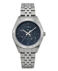 Timex Women's Quartz Analog Silver-Tone Stainless Steel Watch, 36mm