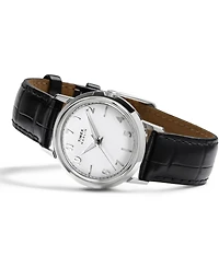 Timex Unisex Quartz Analog Black Leather Watch, 34mm