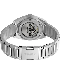 Timex Men's Mechanical Automatic Silver-Tone Stainless Steel Watch, 39mm