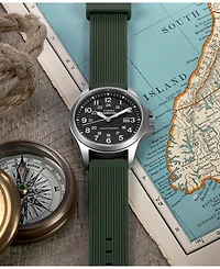 Timex Men's Quartz Analog Green Silicone Watch, 41mm