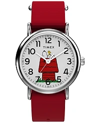 Timex Unisex Quartz Analog Red Fabric Watch, 38mm