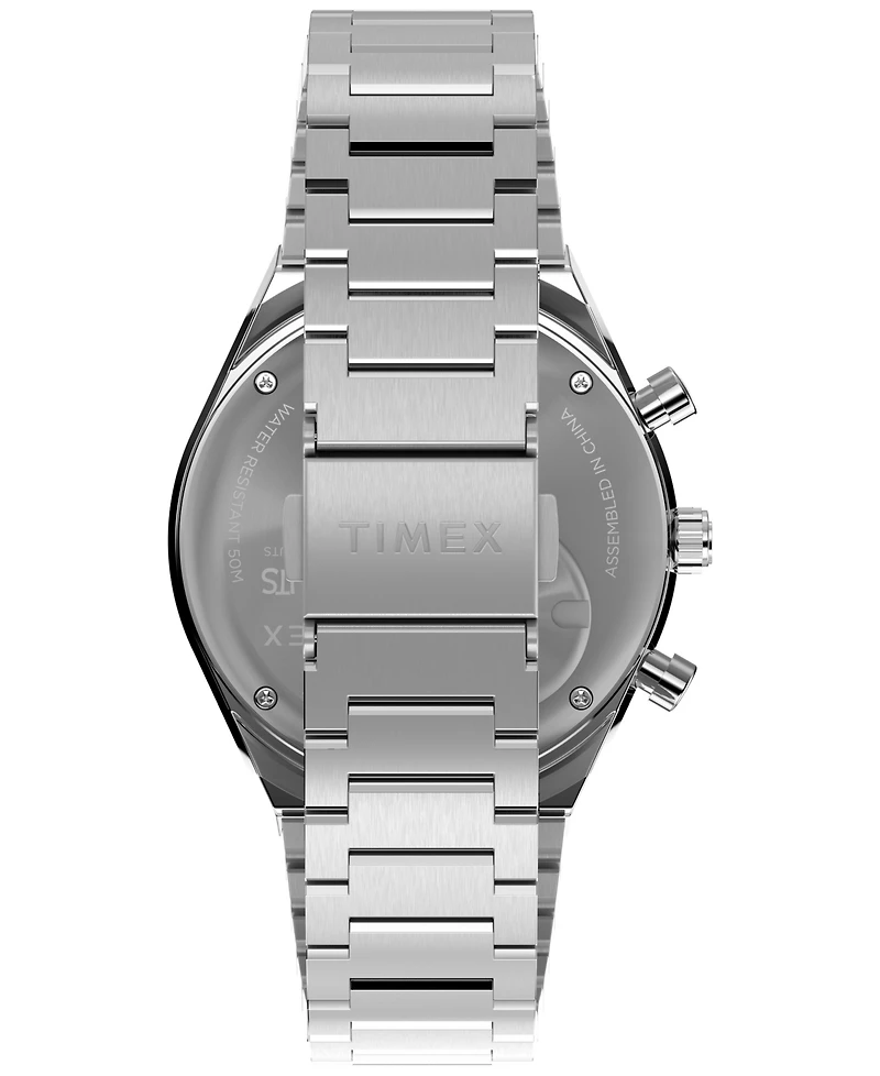Timex Men's Quartz Analog Silver-Tone Stainless Steel Watch, 40mm