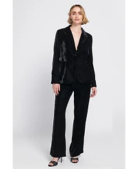 Elle Collection Women's Velvet Suit Trousers Wide-Leg Pants