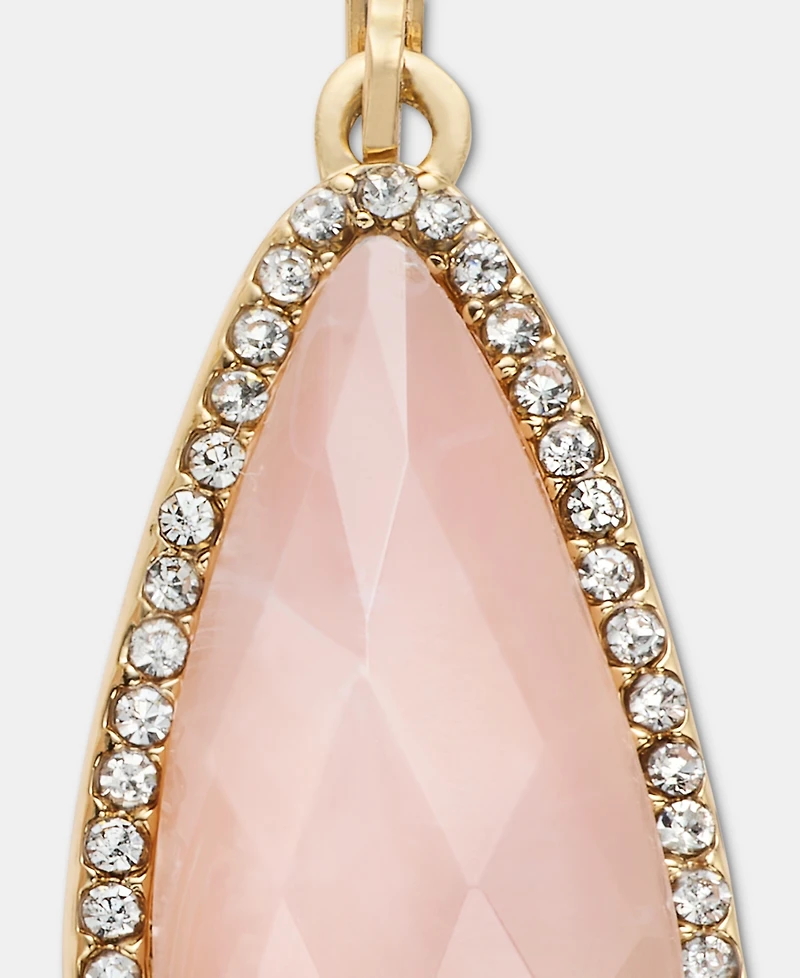 lonna & lilly Gold-Tone Stone Pave Halo Drop Earrings