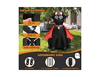 Mondawe 4.7 ft Halloween Inflatable Vampire Cat with Red Cloak