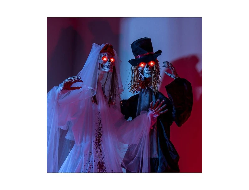 Mondawe Halloween Animatronic Standing Bride 7.2 ft Haunted House Decoration