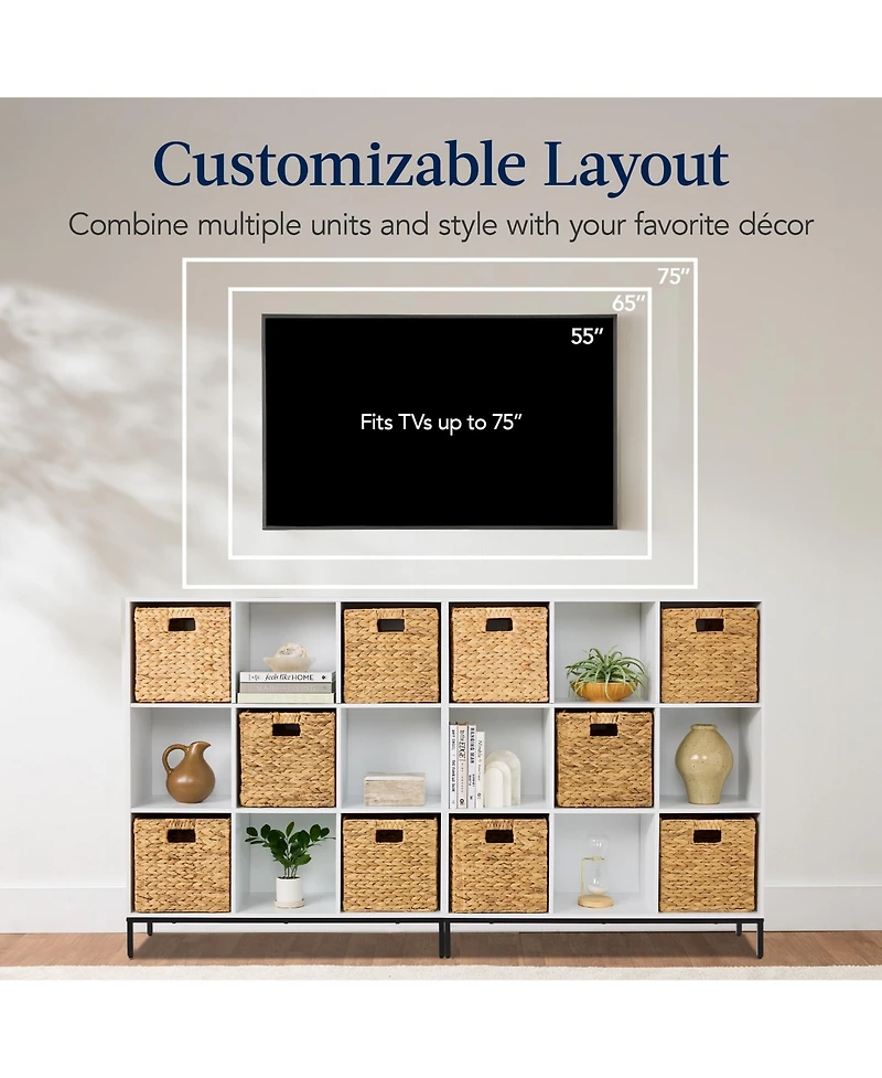 Best Choice Products Elevated 9-Cube Storage Organizer, 11in Shelf, Bookcase, Display w/ Metal Legs