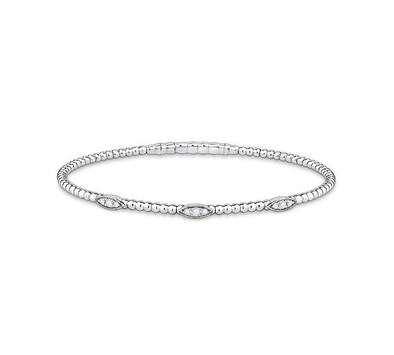 Macy's Diamond Flexible Bangle Bracelet (1/6 ct. t.w.) in Sterling Silver