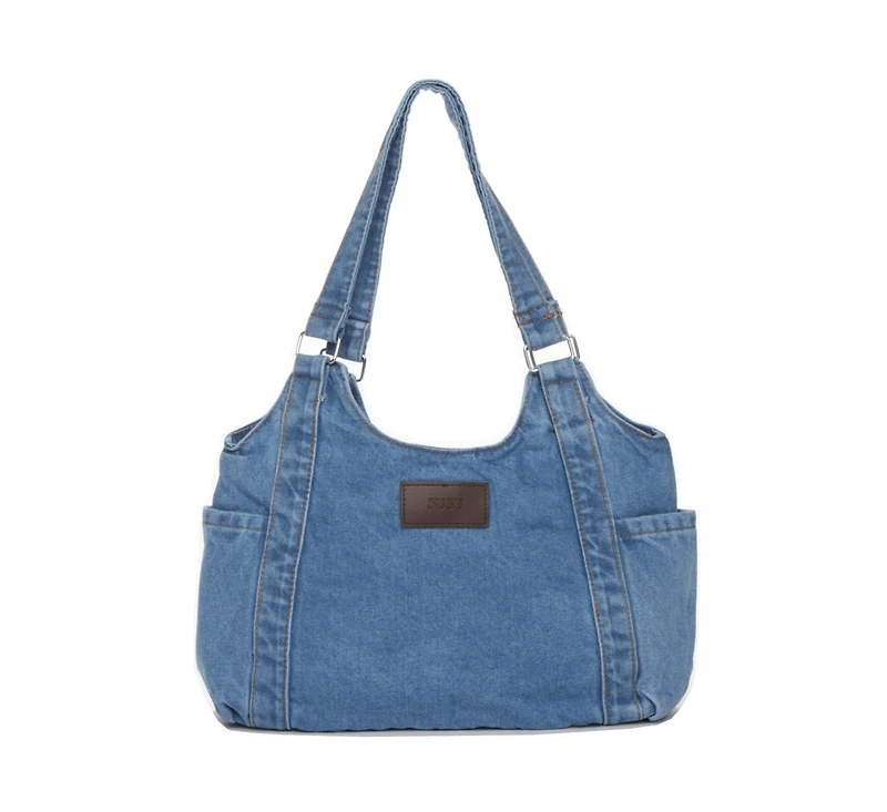 Susu Women's Denim Shoulder Tote Bag Hobo Casual Everyday Purse