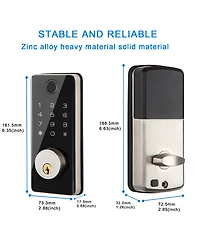 Zachvo Keyless Smart Lock with Fingerprint, Pin, App & Key Access — Electronic Door Lock, Alexa Compatible, Ansi Certified, IP56 Waterproof