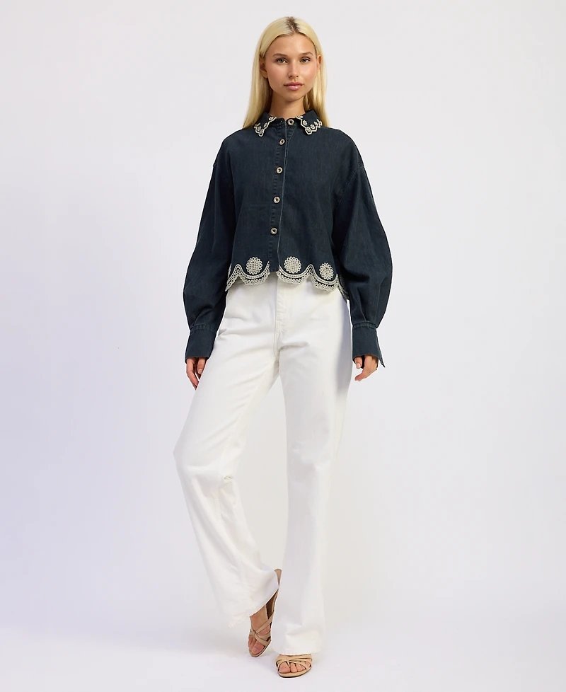 En Saison Women's Natalia Button Front Top