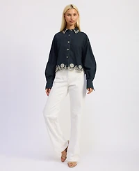 En Saison Women's Natalia Button Front Top