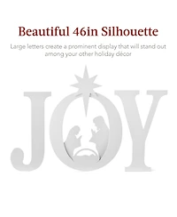 Best Choice Products 46in Outdoor Joy Christmas Nativity Decoration w/ Weather Resistant Pvc, Ground Stakes