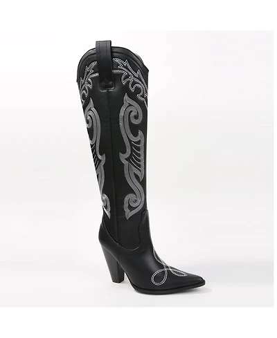 Berness Ashley Embroidered Western Knee-High Boots