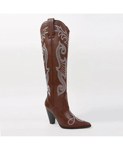 Berness Ashley Embroidered Western Knee-High Boots