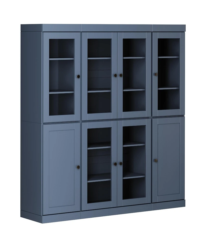 Palace Imports 100% Solid Wood 65" Pantry China Cabinet with Clear Glass, Shaker Doors & Adjustable Shelves