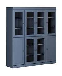 Palace Imports 100% Solid Wood 65" Pantry China Cabinet with Clear Glass, Shaker Doors & Adjustable Shelves