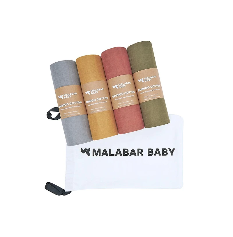Malabar baby Swaddle Set - 4 Pack Gift Set