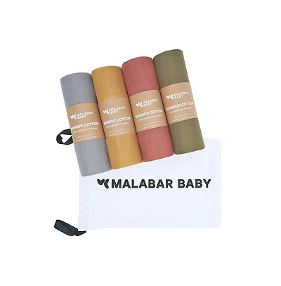 Malabar baby Swaddle Set - 4 Pack Gift Set