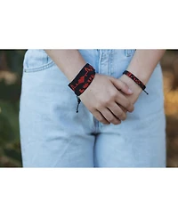 Love Hand Beaded Bracelet | Red and Black Glass Beads