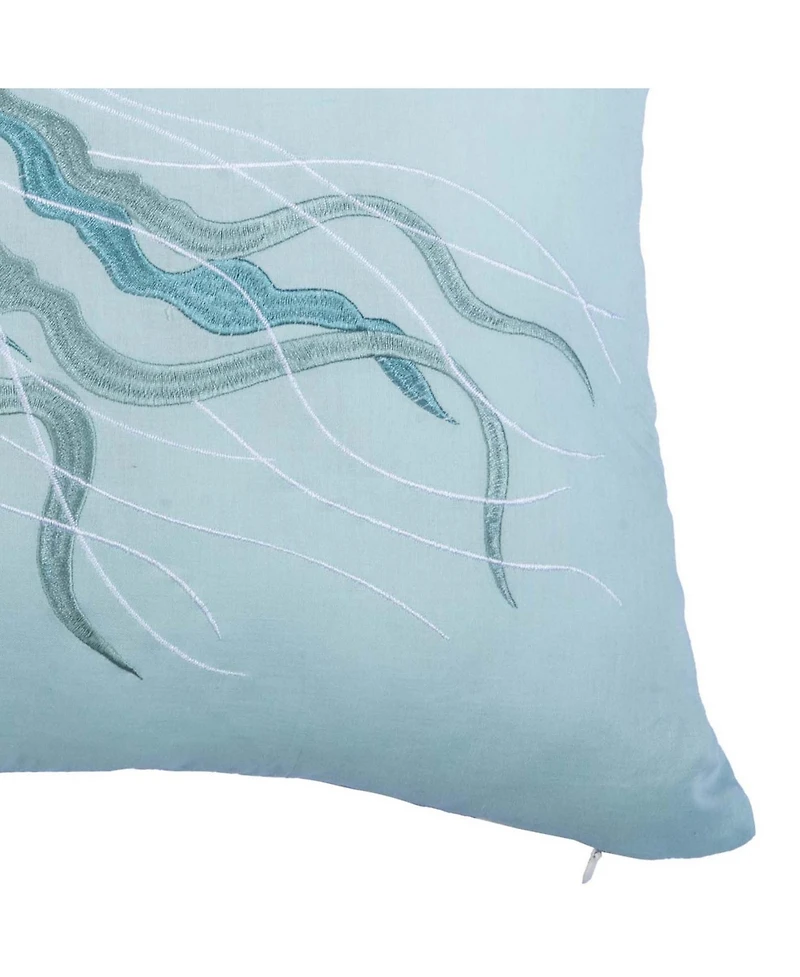 C&F Home Sea Glass Jellyfish Embroidered Throw Pillow, 18" x 18