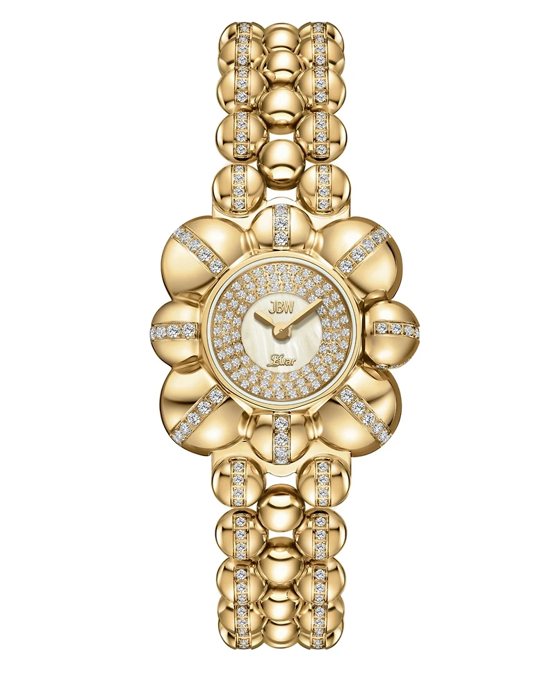 Jbw Women's Atmosphere Crystal Swiss Quartz 18k Gold-Plated Stainless Steel Watch, 30mm