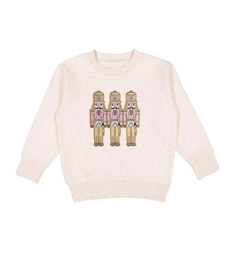 Sweet Wink Big Girls Pastel Nutcracker Patch Christmas Sweatshirt