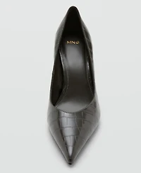 Mango Women's Croc-Effect Heeled Shoes