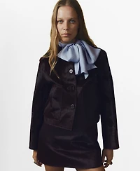 Mango Women's Fur Leather Mini-Skirt