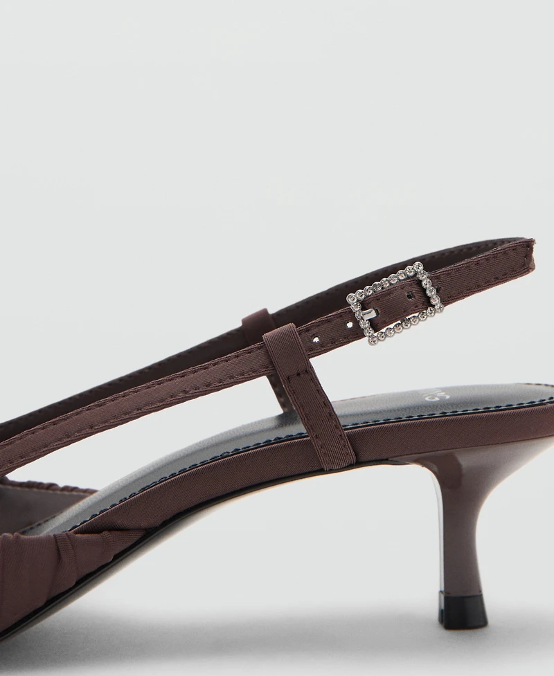 Mango Women's Ruched Kitten-Heel Shoes