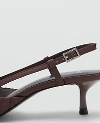 Mango Women's Ruched Kitten-Heel Shoes