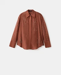 Mango Women's Rhinestones Lyocell Shirt