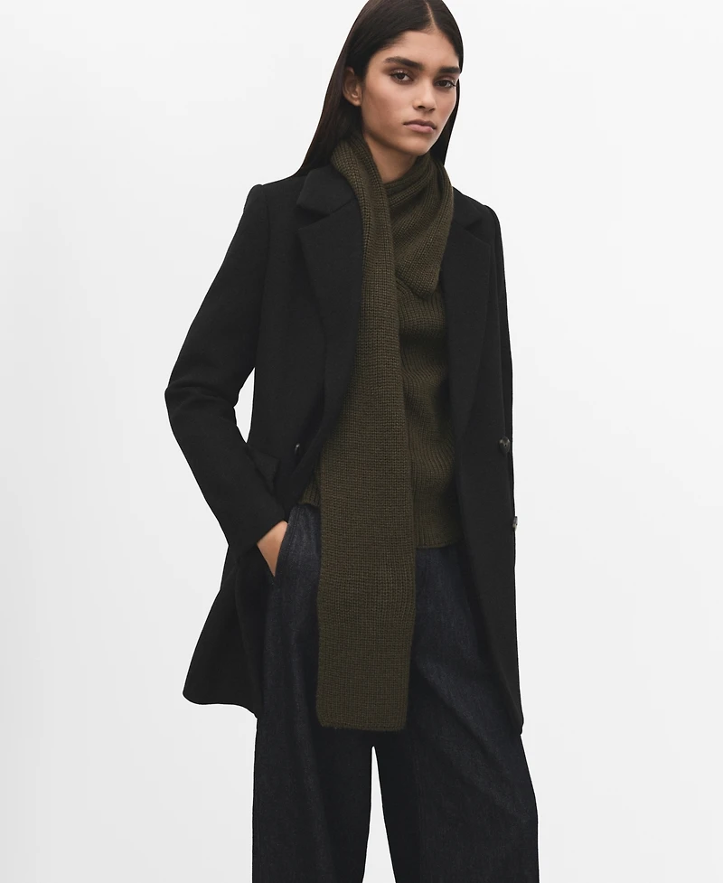 Mango Women's Double-Breasted Wool Blend Coat