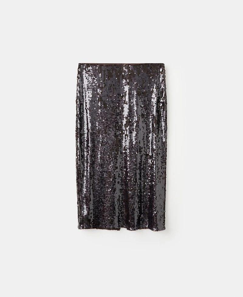 Mango Women's Sequin Midi Skirt