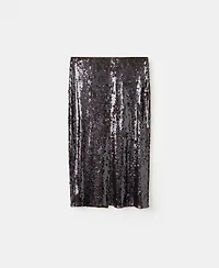 Mango Women's Sequin Midi Skirt