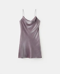 Mango Women's Low-Cut Neckline Satin Dress