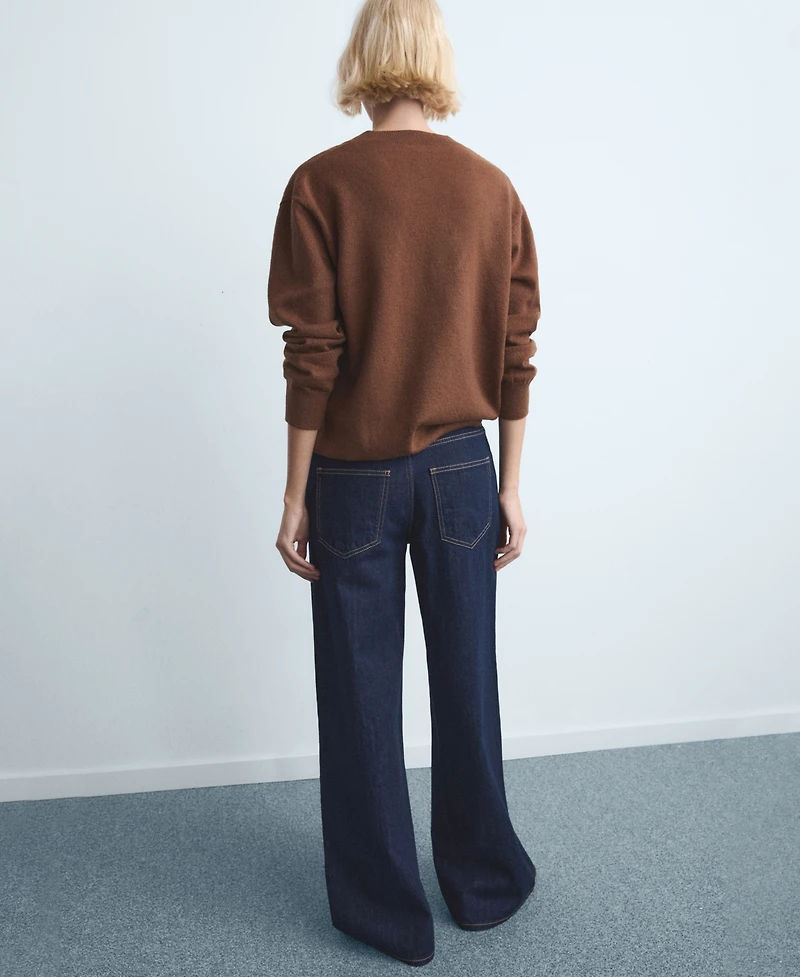 Mango Women's Low-Rise Wide-Leg Jeans