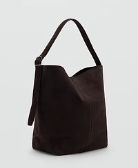 Mango Women's Suede Shopper Bag