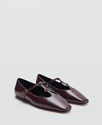 Mango Women's Flat Strips Shoes