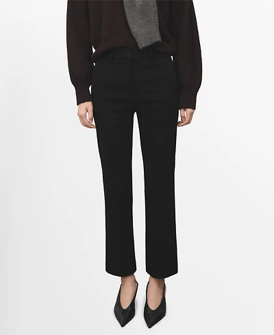 Mango Women's Straight-Cut Crop Pants