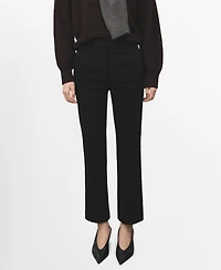 Mango Women's Straight-Cut Crop Pants