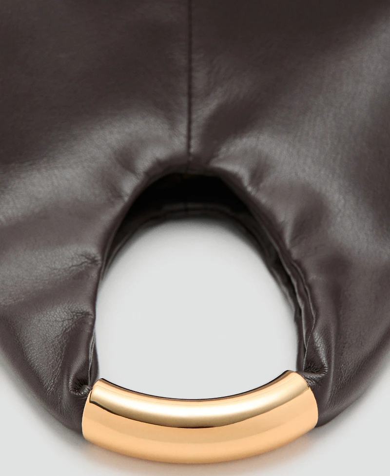 Mango Women's Metal Handle Handbag