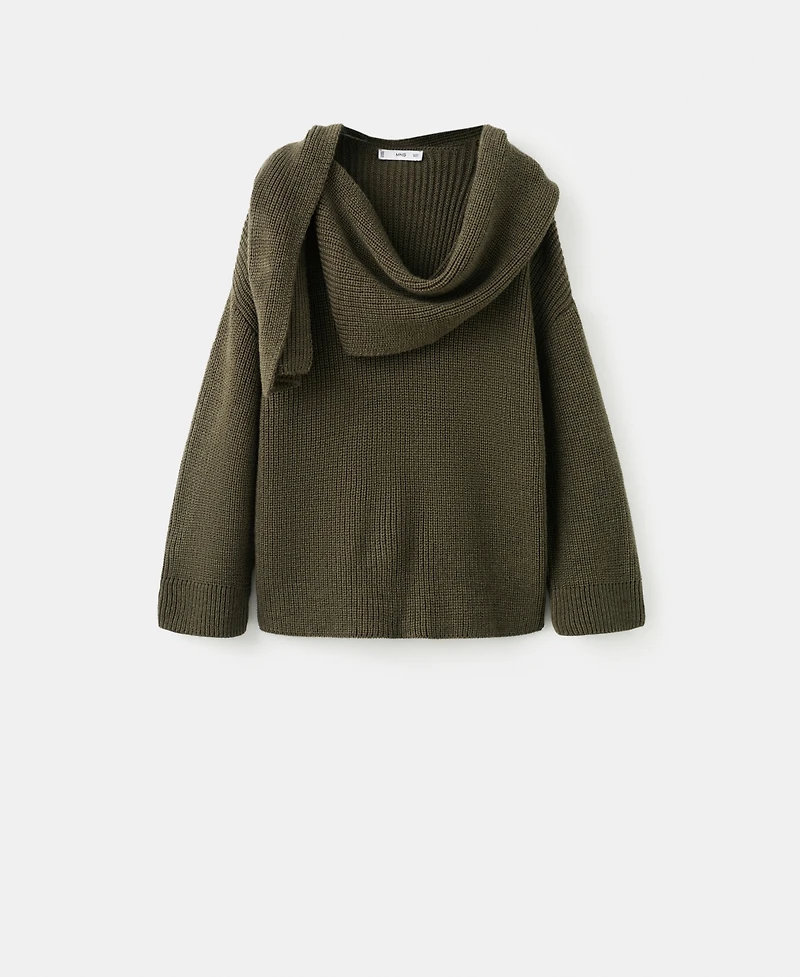 Mango Women's Knitted Scarf Sweater